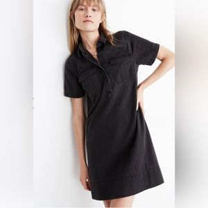 Madewell Denim Short-Sleeve Popover Shirtdress in Lunar Wash, Size S, NWT